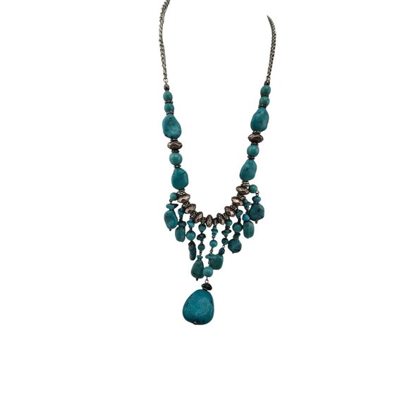 Vintage Resin & Howlite NOS Stephan & Co Bib Necklace With Original Tag (A8118) - Picture 2 of 5